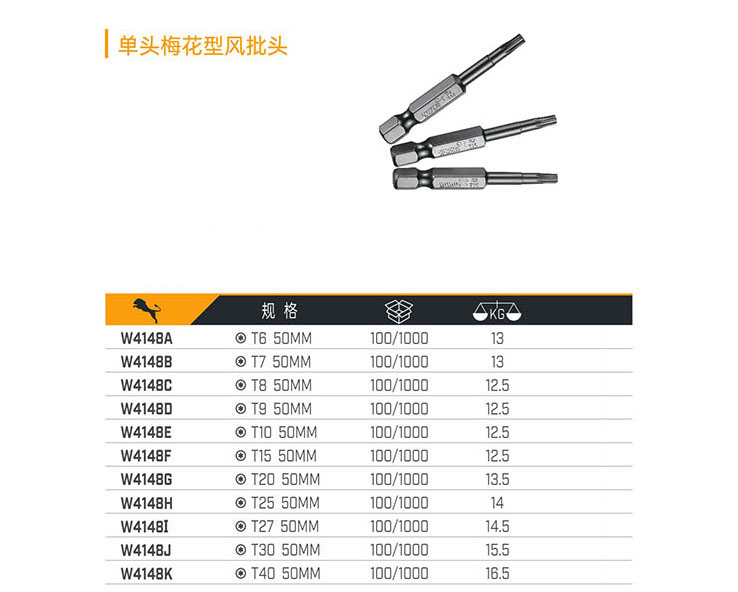 單頭梅花型風批頭