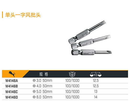 W4146A W4146B W4146C W4146D 單頭一字風批頭