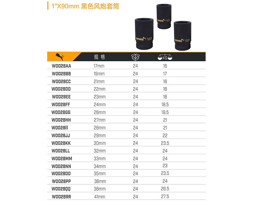 1＂X90mm 黑色風(fēng)炮套筒