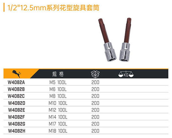 1／2＂12.5mm系列花型旋具套筒
