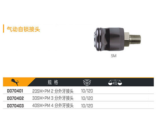 D070401 D070402 D070403 氣動(dòng)自鎖接頭